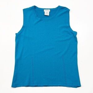 George blue sleeveless knit top